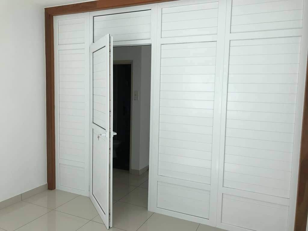 uPVC louvered interior door installation for home partition